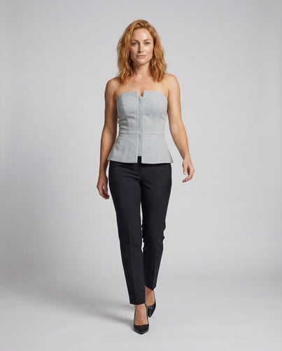 Damen Peplum Top Trägerlos