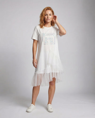 Damen Tüllkleid Stufenrock