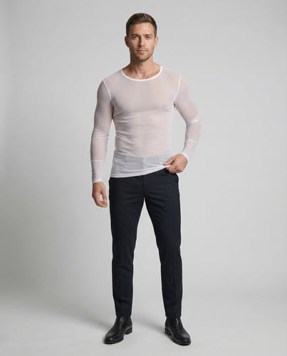 Herren Netzshirt Langarm
