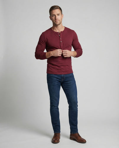 Herren Henleyshirt Langarm