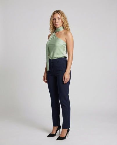 Damen One Shoulder Satin Top