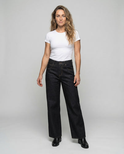 Damen Jeanshose Weit High Waist