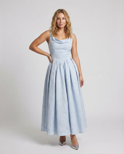 Damen Abendkleid Jacquard Korsage