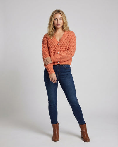 Damen Strickjacke Kurz Zopf