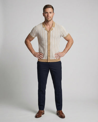 Herren Strickcardigan Kurzarm