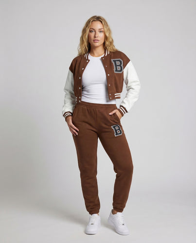 Damen College-Joggingset Bomberjacke