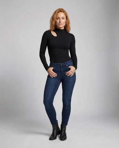 Damen Asymmetrisches Langarmshirt Daumenloch
