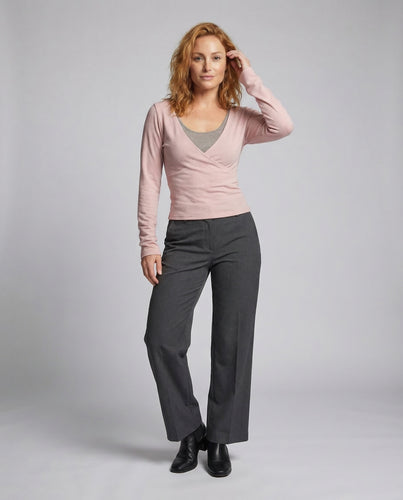 Damen Figurnaher Wickelpullover mit Top