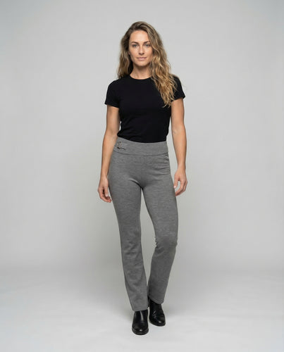 Damen Feinstrick-Schlaghose Rippbund