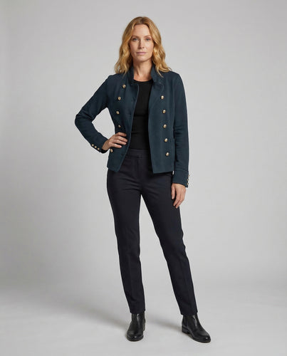 Damen Taillierte Militärjacke Doppelreihig