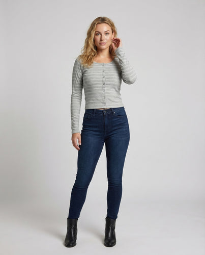 Damen Taillierter Feinstrick-Kurzcardigan