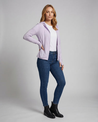 Damen Ultraleichte Kapuzen-Windjacke