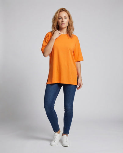 Unisex Langes T-Shirt Seitenschlitze