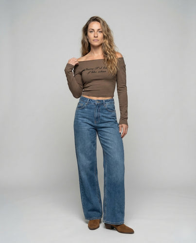 Damen Extraweite Denim-Hose Mittelnaht
