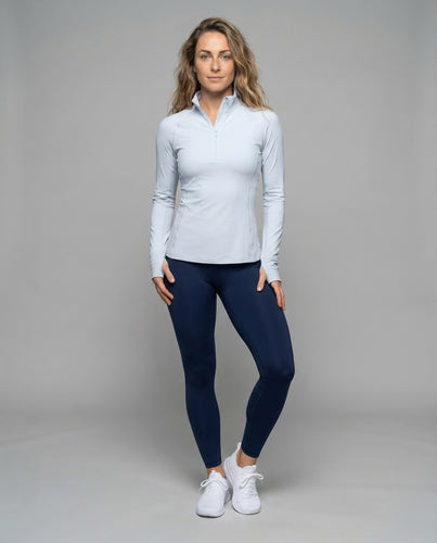 Damen Trainingsshirt Viertel-Reißverschluss