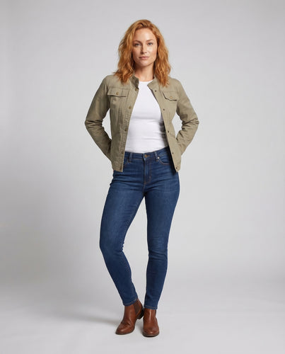 Damen Kurze Twilljacke Stehkragen