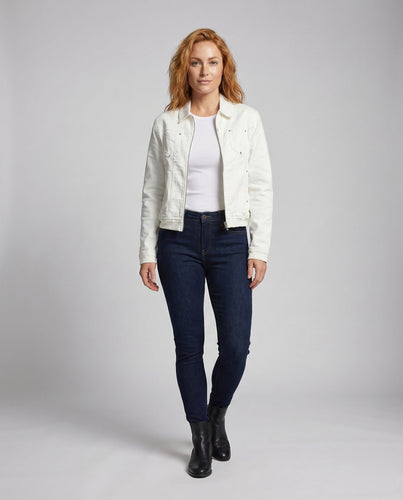 Damen Kurze Arbeitsjacke Metallreißverschluss