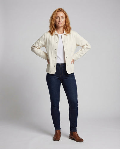 Damen Lässige Chore-Canvasjacke Pattentaschen