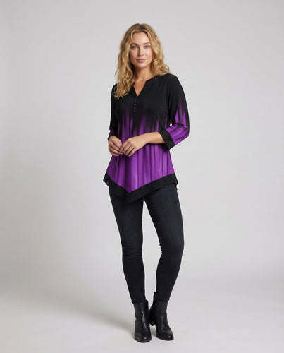 Damen Asymmetrische Tunika Plissee-Optik
