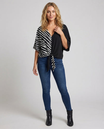 Damen Asymmetrisches Wickelshirt Tiermuster
