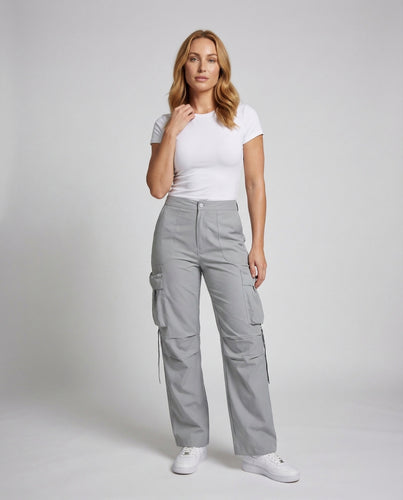 Damen Cargo-Hose Knieabnäher Pattentaschen
