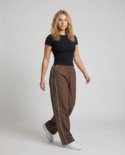 Damen Leinenoptik-Palazzohose Kordelbund