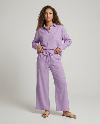 Damen Crêpe-Zweiteiler-Set Tunnelzug-Hose