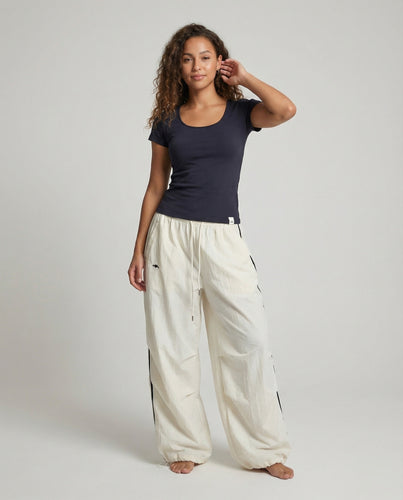 Damen Balloon-Cargohose Kontraststreifen