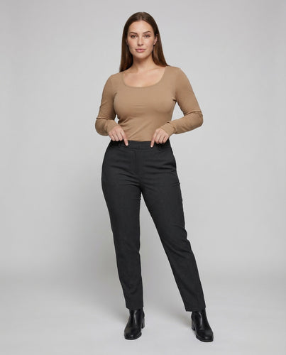 Damen Modalstretch-Langarmshirt U-Boot-Ausschnitt