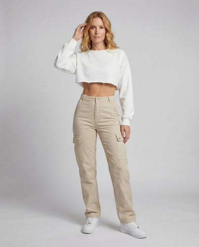 Damen Gerade Cargohose Pattentaschen