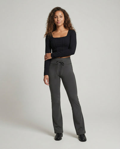 Damen Ausgestellte Stretchhose Figurformender Bund