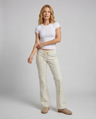 Damen Twill-Hose Kordelzugbund Ausgestelltes Bein