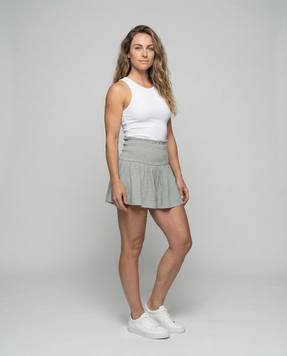 Damen Baumwollgaze-Shorts Breiter Smokbund