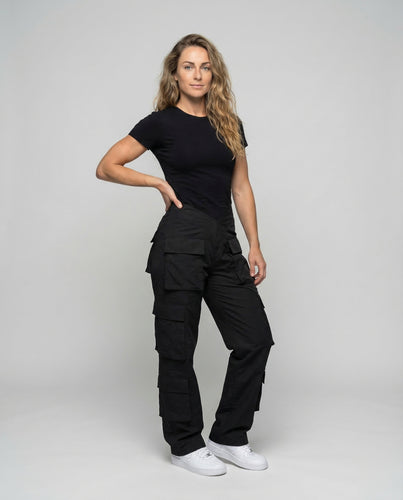 Damen Utility-Hose V-förmiger Bund Klappentaschen