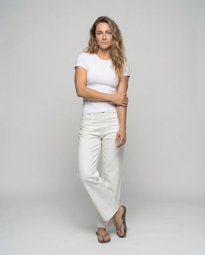 Damen Weitbeinige Chinohose Puristischer Schnitt