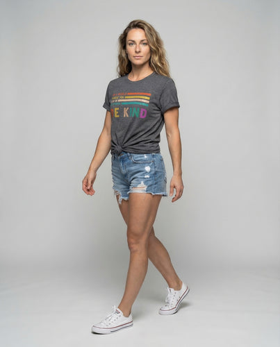 Damen Vintage-Shirt Be-Kind-Print