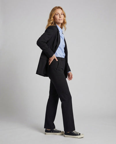 Damen Blazer Boyfriend-Stil Leistentaschen