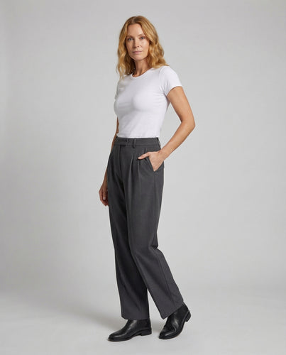 Damen Weitbein-Hose Verdeckter Komfortbund