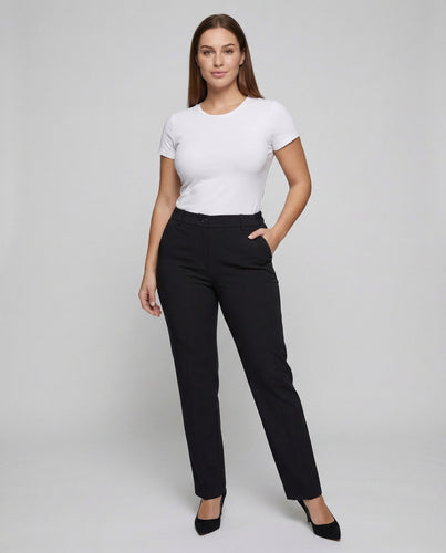 Damen Business-Stretchhose Verdeckter Hakenverschluss