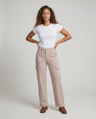 Damen Stoffhose Knie-Pattentaschen