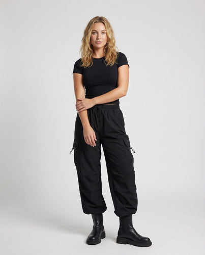 Damen Cargo-Bundfaltenhose Verstellbarer Saum