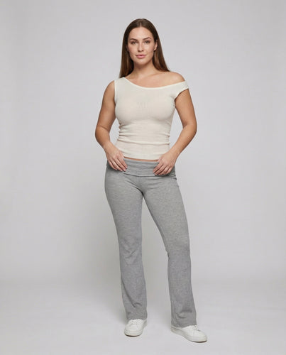 Damen Ripp-Relaxhose Ausgestelltes Bein