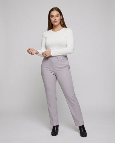 Damen Stretchgewebe-Hose Mittelhoher Bund