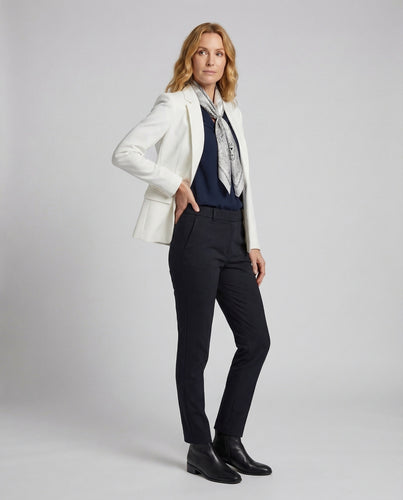 Damen Taillierter Stretchblazer Schmaler Revers