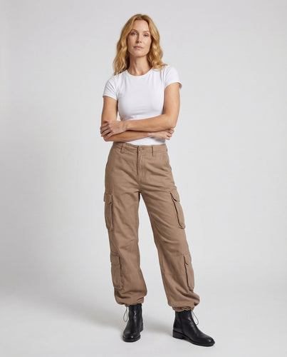 Damen Mehrtaschen-Hose Lange Saumbänder