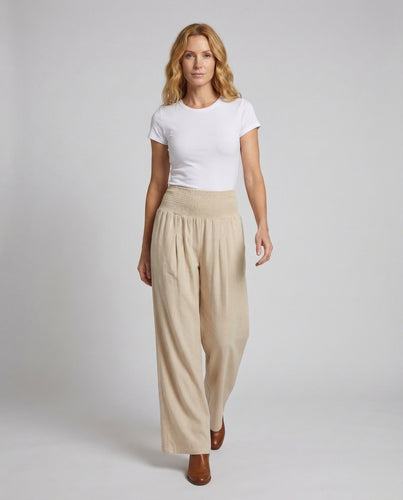 Damen Palazzo-Hose Hoher Smok-Bund