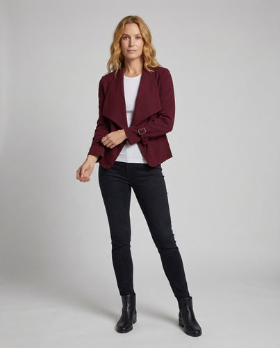 Damen Wasserfallblazer Schnallenmanschetten