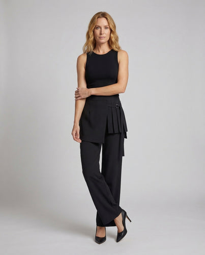 Damen Culotte Wickelrock-Detail Taillengürtel