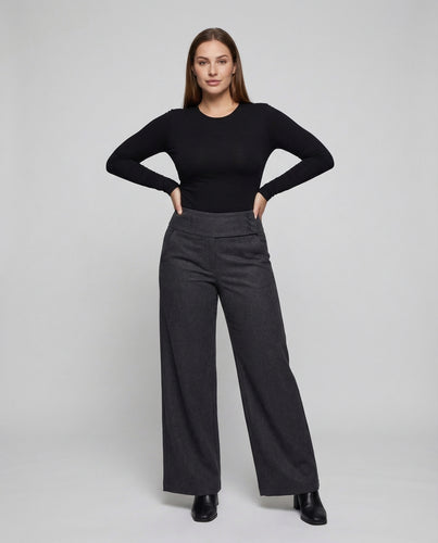 Damen Wollhose Seitliche Knopfleiste