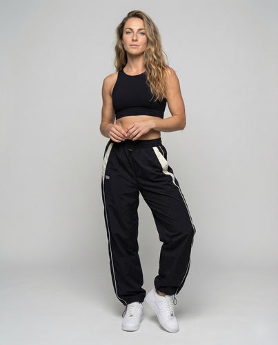 Damen Freizeit-Trackhose Geschwungene Kontrastpaspel